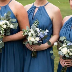 Revelry blue bridesmaid dress
